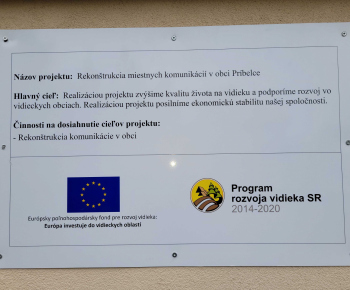 Rekonštrukcia miestnych komunikácií v obci Príbelce