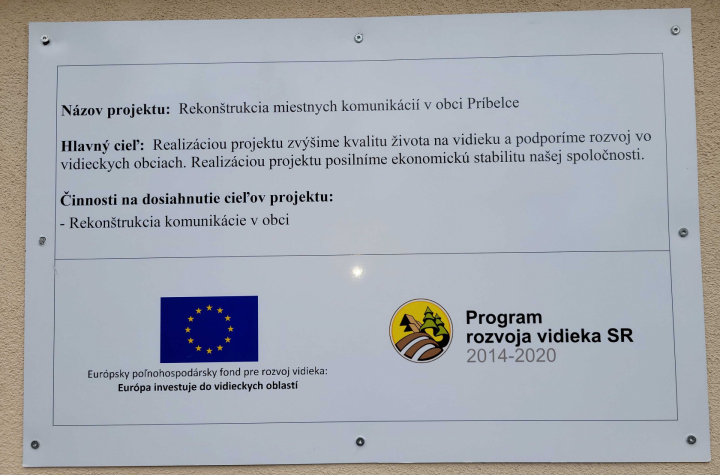 Rekonštrukcia miestnych komunikácií v obci Príbelce