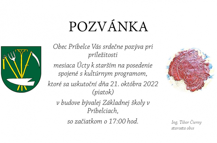 Posedenie - Úcta k starším  október 2022