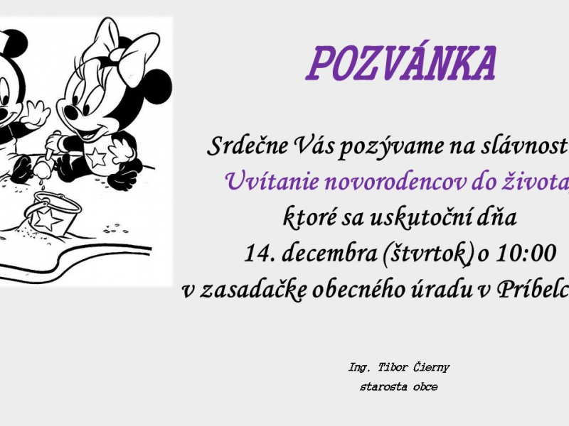 Uvítanie detí do života 14.12.2023 