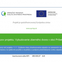 Vybudovanie Zberného dvora v obci Príbelce